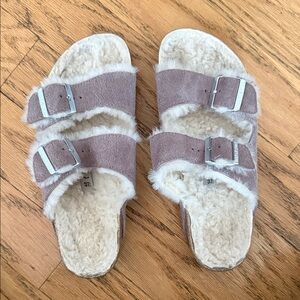 Birkenstock fuzzy sandals- new